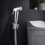 Round Toilet Bidet Spray Kit with 1.2m Stainless Steel Water Hose Chrome/Matt Black