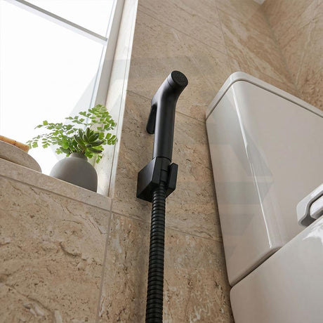 Round Toilet Bidet Spray Kit with 1.2m Stainless Steel Water Hose Matt Black