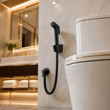 Round Toilet Bidet Spray Kit with 1.2m Stainless Steel Water Hose Chrome/Matt Black