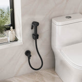 Round Toilet Bidet Spray Kit with 1.2m Stainless Steel Water Hose Chrome/Matt Black