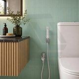 Square Brass Toilet Bidet Spray Kit with 1.2m PVC Hose Chrome/Matt Black