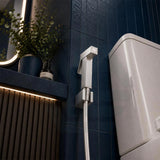 Square Brass Toilet Bidet Spray Kit with 1.2m PVC Hose Chrome/Matt Black