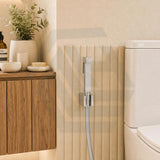 Square Brass Toilet Bidet Spray Kit with 1.2m PVC Hose Chrome/Matt Black