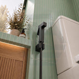 Square Brass Toilet Bidet Spray Kit with 1.2m PVC Hose Chrome/Matt Black