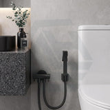 Square Brass Toilet Bidet Spray Kit with 1.2m PVC Hose Chrome/Matt Black