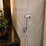 Round Brass Toilet Bidet Spray Kit with 1.2m PVC Water Hose Chrome/Matt Black