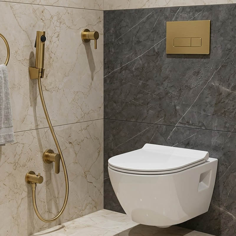 Bathroom Toilet Bidet Spray Kit 1.2m Stainless Steel Water Hose - Variant Colour Available