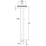 200/300/400/600mm Square Ceiling Shower Arm Matt Black