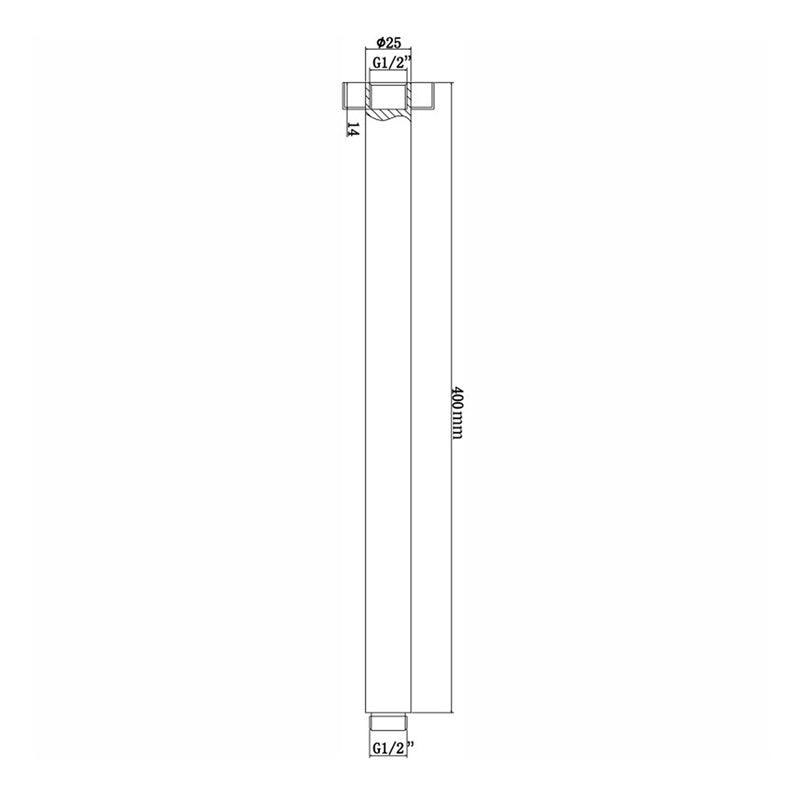 Round Ceiling Shower Arm Chrome