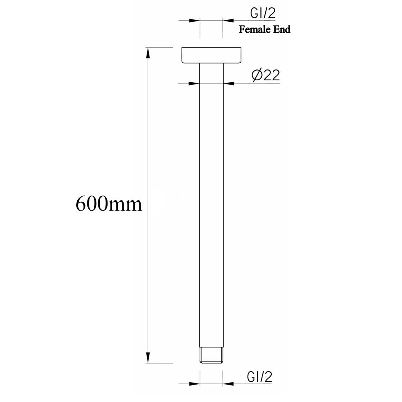 Round Ceiling Shower Arm Chrome