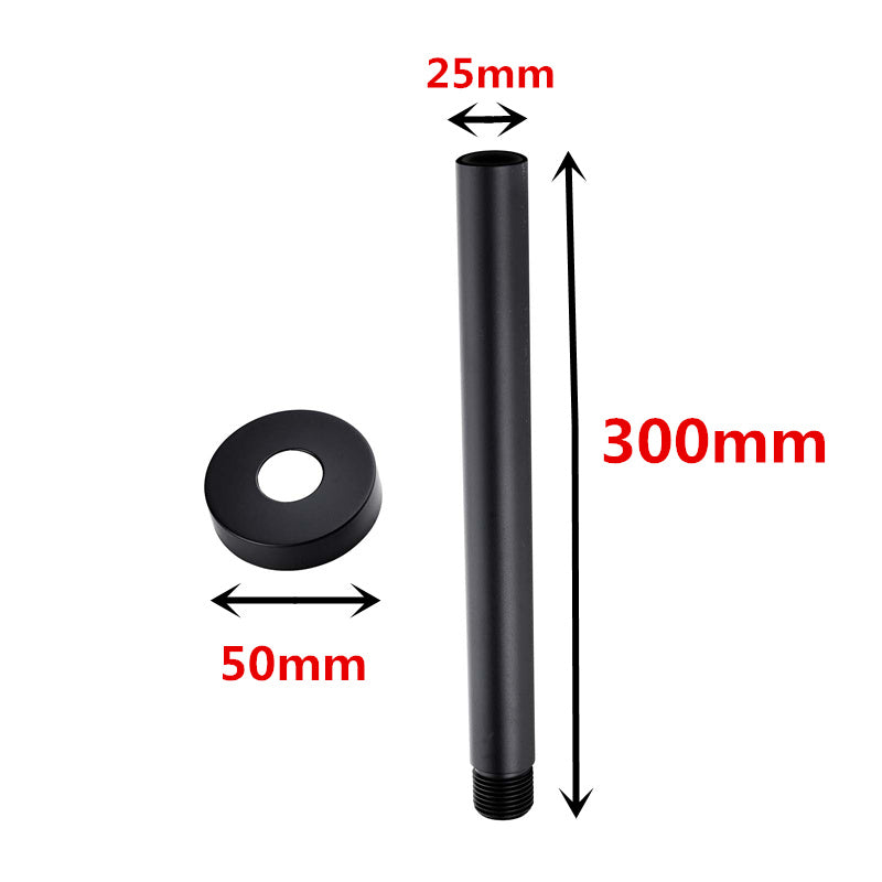 200/300/400/600mm Round Ceiling Shower Arm Matt Black 300mm