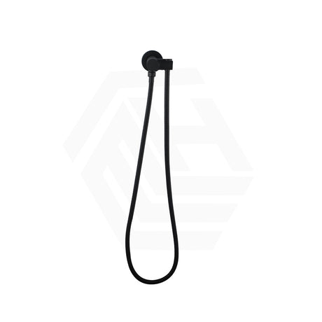 Macho Round Shower Holder Wall Connector & Hose Only Chrome/Matt Black