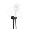 Macho Round Shower Holder Wall Connector & Hose Only Chrome/Matt Black