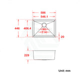 586X446X229mm 1.2mm Handmade Top/ Undermount Single Bowl Kitchen Sink Stainless Steel Sinks