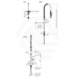 3Monkeez Stainless Steel Dual Hob Mounted Pre Rinse Unit With Pot Filler