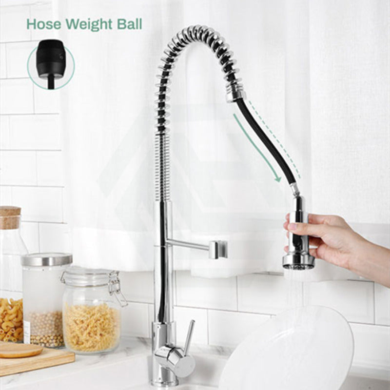 Tall Spring 360° Swivel Chrome Pull Out Kitchen Sink Mixer Tap Solid Brass Products