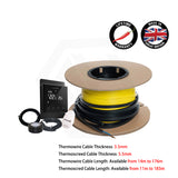 ThermoGroup Thermowire/Thermoscreed Undertile/In Screed Floor Heating Kit with White/Black Glass Thermostat