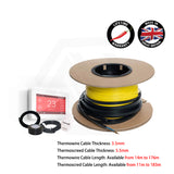 ThermoGroup Thermowire/Thermoscreed Undertile/In Screed Heating Kit with White/Black Dual Thermostat