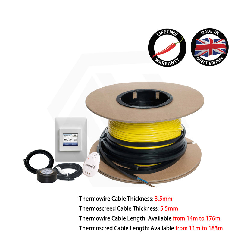 ThermoGroup Thermowire/Thermoscreed Undertile/In Screed Heating Kit with WiFi Thermostat