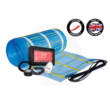 ThermoGroup Thermonet 150-200W/m² Undertile/In Screed Heating Kit with White/Black Dual Thermostat