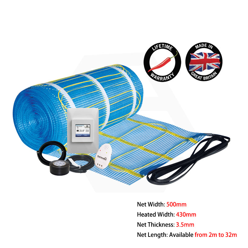 ThermoGroup Thermonet 150-200W/m² Undertile/In Screed Floor Heating Kit with Wi-Fi Thermostat