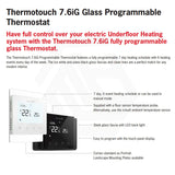 ThermoGroup Thermotouch 7.6iG Glass Programmable Thermostat Ice White/Piano Black