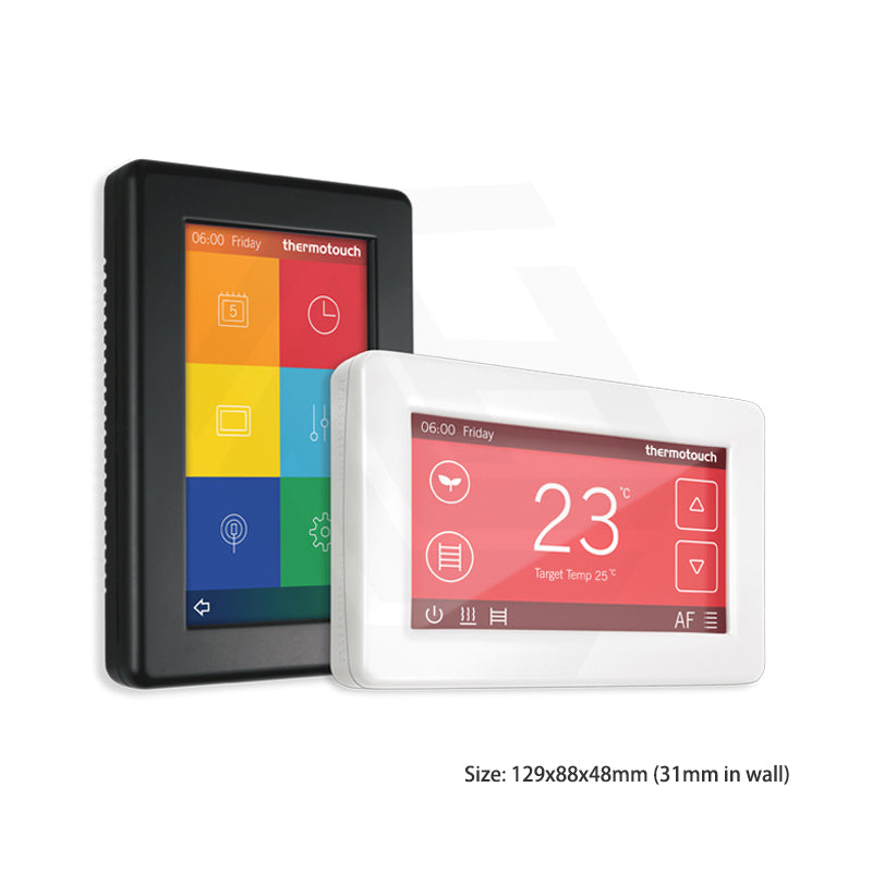 ThermoGroup Thermotouch 4.3dC Dual Control Thermostat Ice White/Satin Black