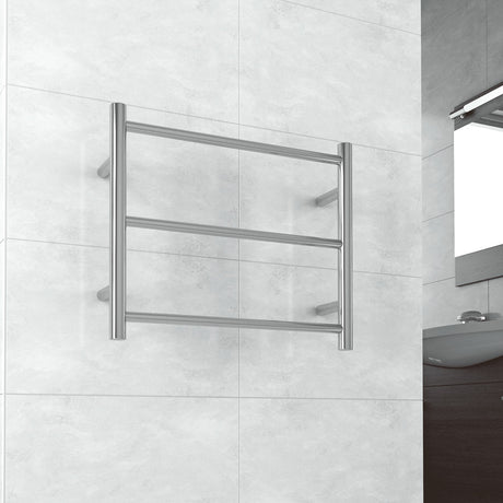 ThermoGroup 3/9 Bars 240V Budget Straight Round Ladder Heated Towel Rail Polished Stainless Steel