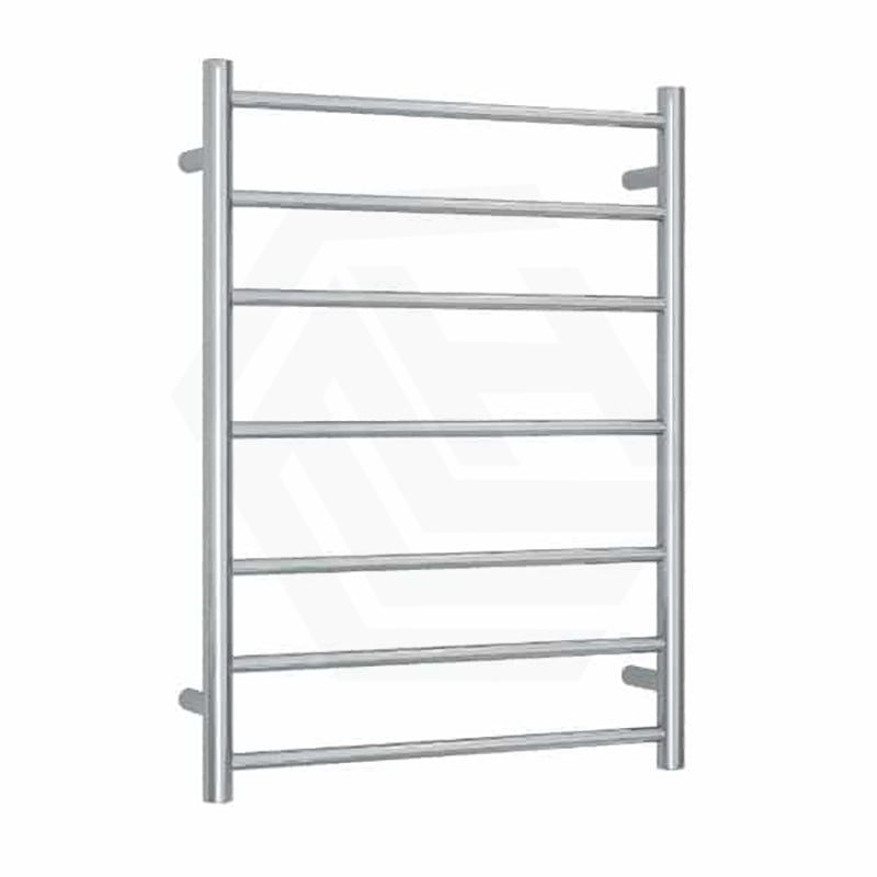 ThermoGroup 600x800x122mm 240V Budget Straight Round Ladder Heated Towel Rail 7 Bars Polished Stainless Steel