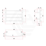 ThermoGroup 4/7/12 Bars 240V Curved Round Ladder Heated Towel Rail Polished Stainless Steel