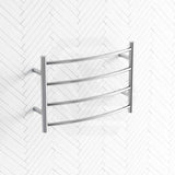 ThermoGroup 4/7/12 Bars 240V Curved Round Ladder Heated Towel Rail Polished Stainless Steel