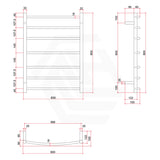 ThermoGroup 4/7/12 Bars 240V Curved Round Ladder Heated Towel Rail Polished Stainless Steel