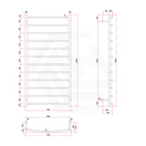 ThermoGroup 4/7/12 Bars 240V Curved Round Ladder Heated Towel Rail Polished Stainless Steel