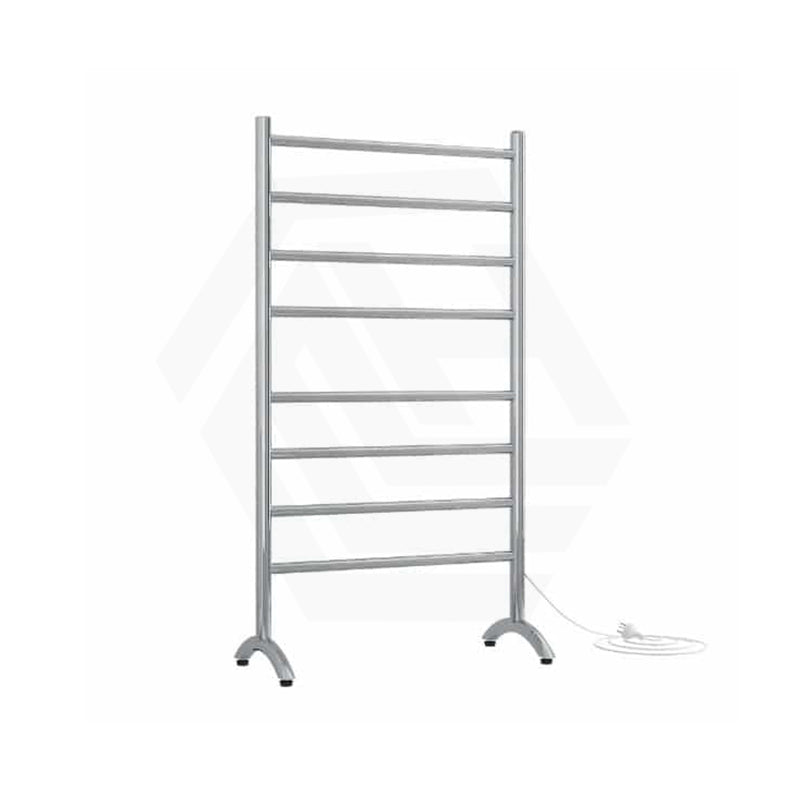 ThermoGroup Thermorail 600x1080x300mm 240V Straight Round Free-Standing Polished Stainless Steel Heated Towel Rail 8 Bars