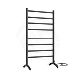 ThermoGroup Thermorail 600x1080x300mm 240V Straight Round Free-Standing Polished Stainless Steel/Matt Black Heated Towel Rail 8 Bars