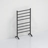 ThermoGroup Thermorail 600x1080x300mm 240V Straight Round Free-Standing Polished Stainless Steel/Matt Black Heated Towel Rail 8 Bars