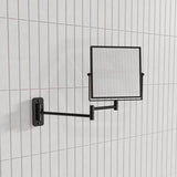 Thermogroup 200mm Square Makeup Mirror 1&5x Magnification Matt Black/Chrome