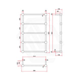 ThermoGroup Thermorail 560x850x140mm 240V Straight Round Heritage Ladder Polished Stainless Steel Heated Towel Rail 5 Bars