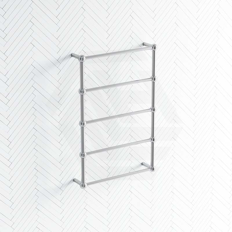 ThermoGroup Thermorail 560x850x140mm 240V Straight Round Heritage Ladder Polished Stainless Steel Heated Towel Rail 5 Bars