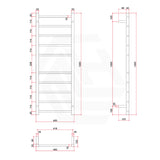ThermoGroup 4-14 Bars 240V Straight Round Ladder Heated Towel Rail Variant Colour Available
