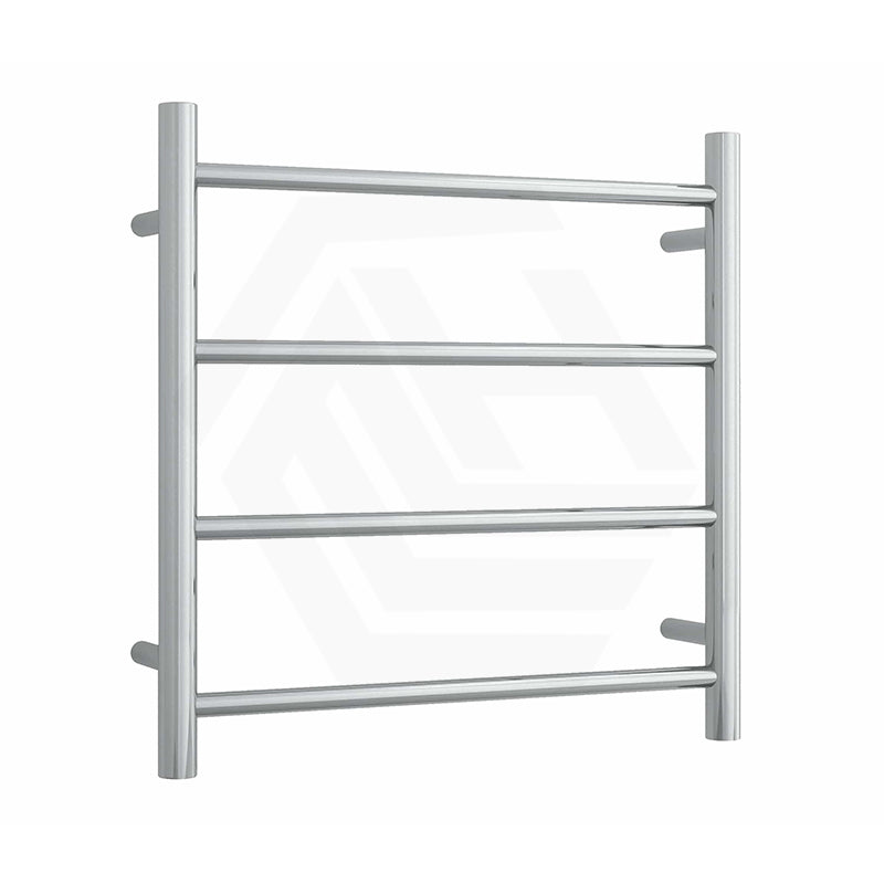 ThermoGroup 550x550x122mm 240V Straight Round Ladder Heated Towel Rail 4 Bars Polished Stainless Steel/Matt Black