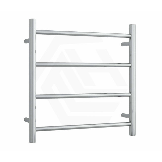 ThermoGroup 550x550x122mm 240V Straight Round Ladder Heated Towel Rail 4 Bars Polished Stainless Steel/Matt Black
