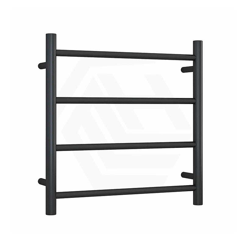 ThermoGroup 550x550x122mm 240V Straight Round Ladder Heated Towel Rail 4 Bars Polished Stainless Steel/Matt Black