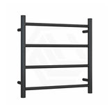 ThermoGroup 550x550x122mm 240V Straight Round Ladder Heated Towel Rail 4 Bars Polished Stainless Steel/Matt Black