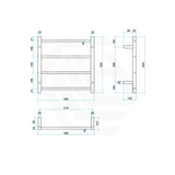 ThermoGroup 4-14 Bars 240V Straight Round Ladder Heated Towel Rail Variant Colour Available