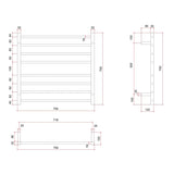 ThermoGroup 4-14 Bars 240V Straight Round Ladder Heated Towel Rail Variant Colour Available