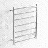 ThermoGroup 600x800x122mm 12V Straight Round Ladder Heated Towel Rail 7 Bars Variant Colour Available