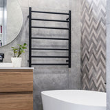 ThermoGroup 600x800x122mm 12V Straight Round Ladder Heated Towel Rail 7 Bars Variant Colour Available