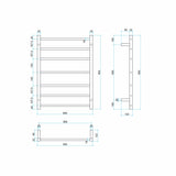 ThermoGroup 4-14 Bars 240V Straight Round Ladder Heated Towel Rail Variant Colour Available