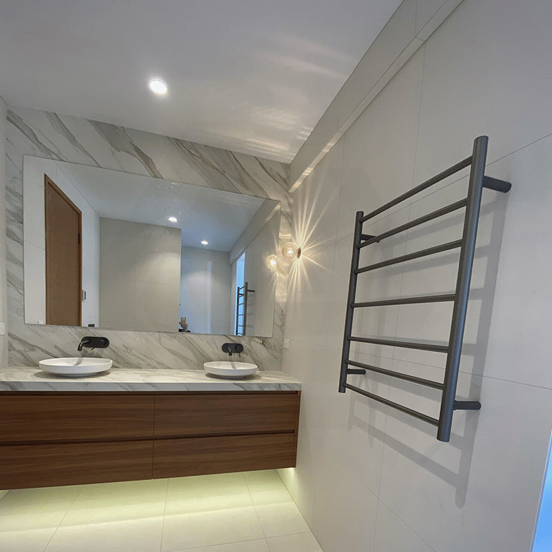 ThermoGroup 4-14 Bars 240V Straight Round Ladder Heated Towel Rail Variant Colour Available